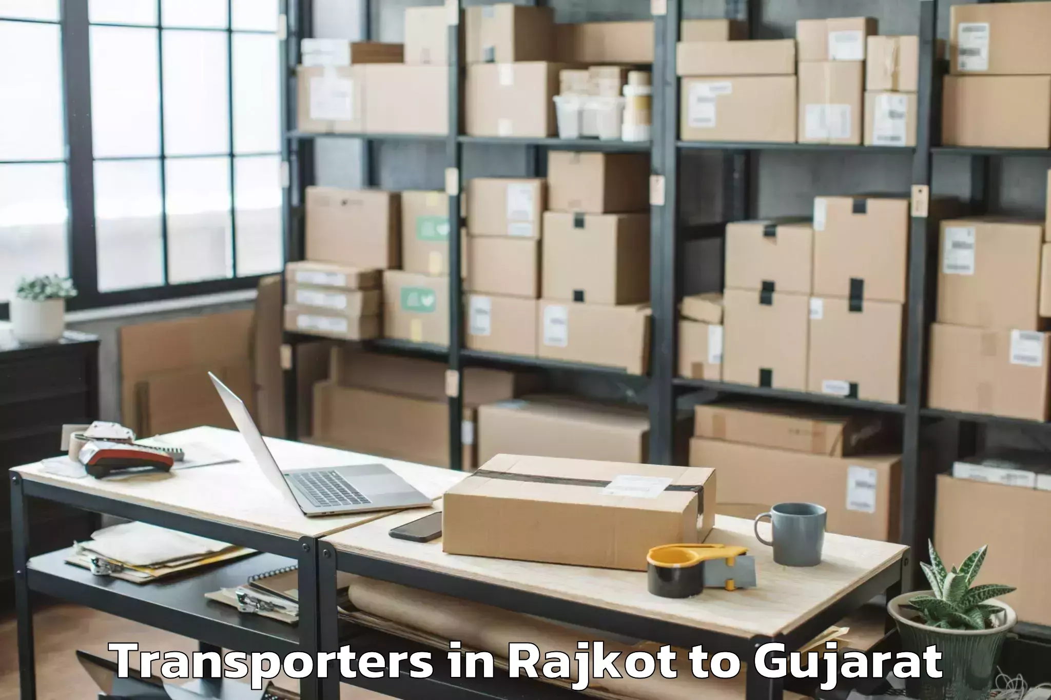 Top Rajkot to Jamkandorna Transporters Available